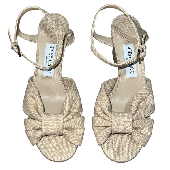 NEW NWOB Jimmy Choo Heloise 80 Platform Sandals In Ballet Pink Tan - Picture 3 of 10